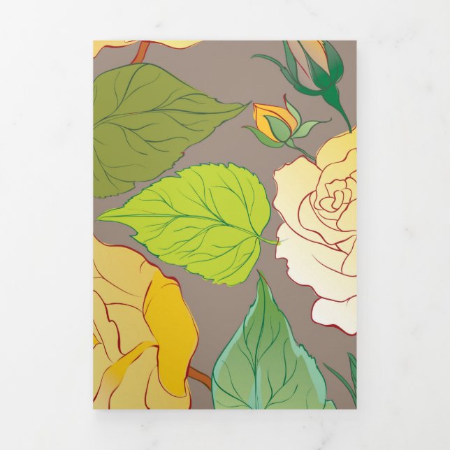 Roses 3 Tri-Fold holiday card (Cover)