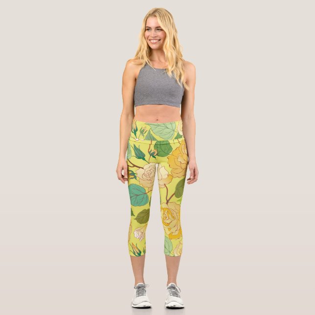 Roses 4 capri leggings (Front)