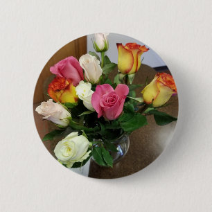 Roses 6 Cm Round Badge