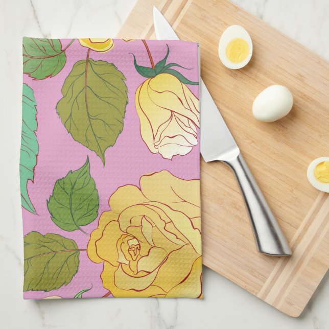 Roses 6 tea towel (Quarter Fold)