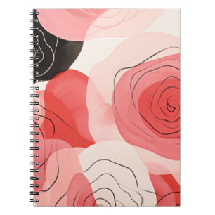 Roses abstract pattern notebook