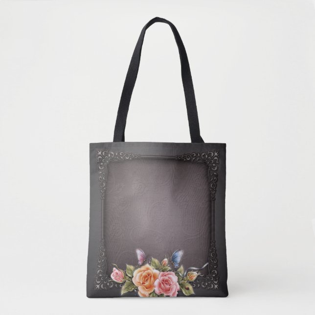 Roses All-Over-Print Tote Bag, Medium Bag (Front)