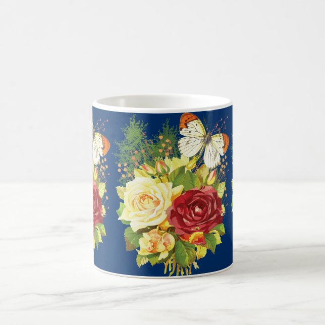 Rose's and a Butterfly Coffee Mug (Center)