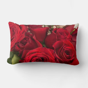 Roses and Baby's Breath Lumbar Cushion