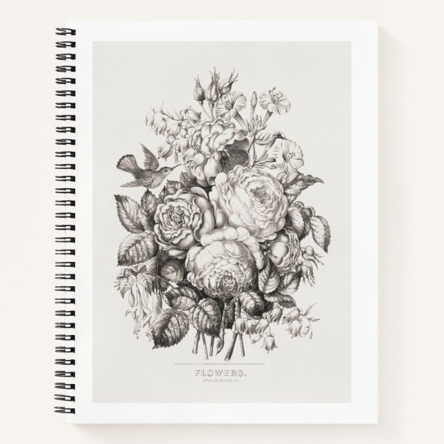 Roses and bluebells (1870) chromolithograph art. f notebook (Front)