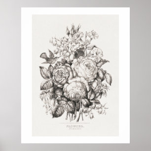 Roses and bluebells (1870) chromolithograph art. f poster