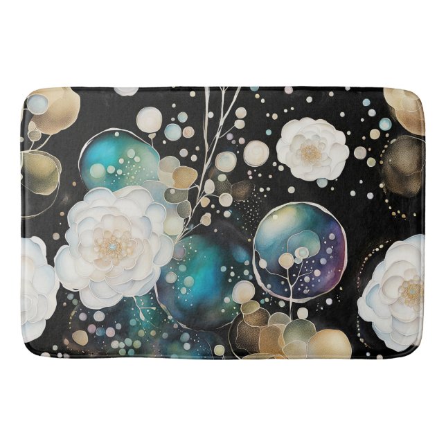 Roses And Bubbles Abstract Bath Mat (Front)