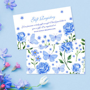 Roses and Butterflies Gift Registry Quinceañera Enclosure Card
