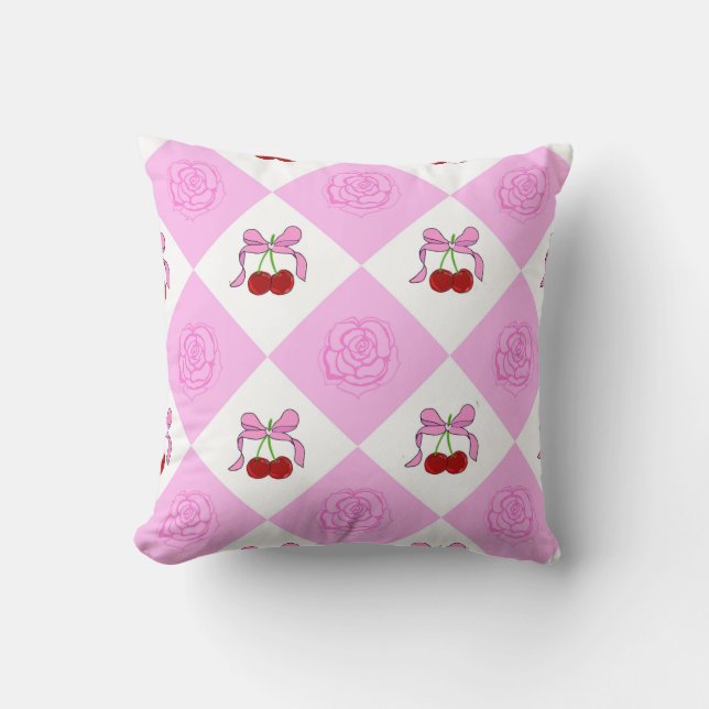 Roses and cherry cushion (Front)