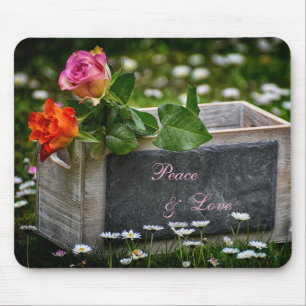 Roses and Daises Mouse Pad
