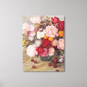 Roses and Daisies Canvas Print