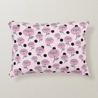 Roses and dots. decorative cushion