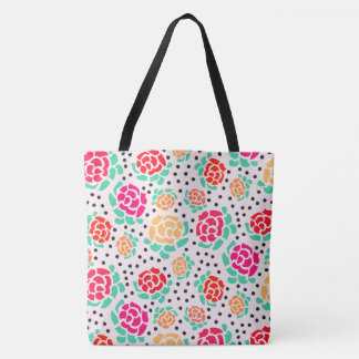 Roses and Dots - Tote Bag