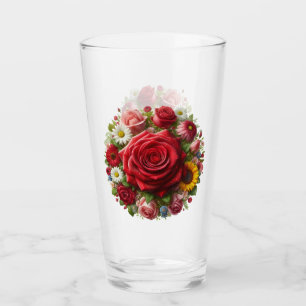 Roses And Flowers Design Glass