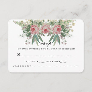 Roses AND GREENS WEDDING RSVP Invitation