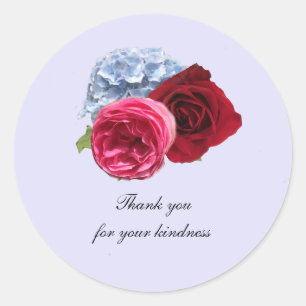Roses and Hydrangea Thank You Sticker