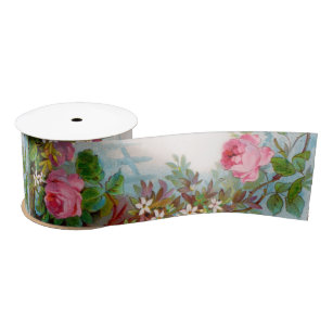 ROSES AND JASMINES, FLORAL BEAUTY NATURE LOVER  SATIN RIBBON