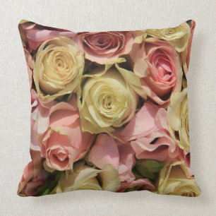 Roses and lathyrus by The Rose Garden Cushion