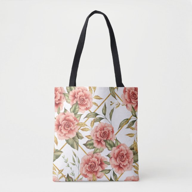 Roses and leaves tote bag (Front)