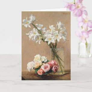 Roses and Lilies by Henri Fantin–Latour Card