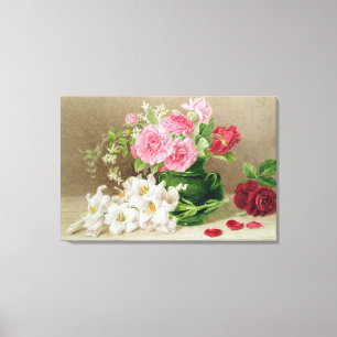 Roses and Lilies Canvas Print