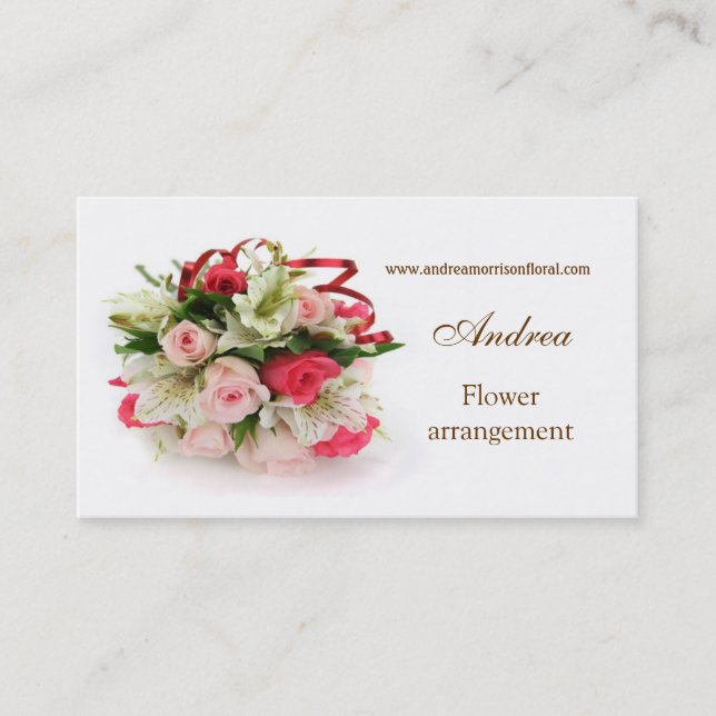 Roses and lilies Profile Business card (Front)