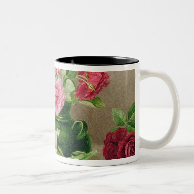 Roses and Lilies Two-Tone Coffee Mug (Right)