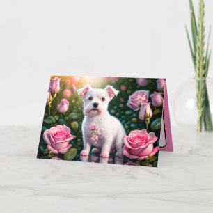 Roses And Little Dog Collection Card
