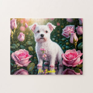 Roses And Little Dog Collection Jigsaw Puzzle