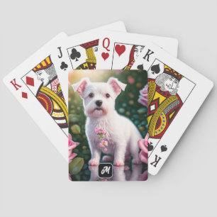 Roses And Little Dog Collection Playing Cards