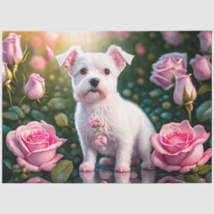 Roses And Little Dog Collection Tissue Paper