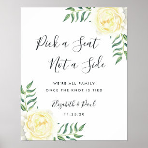 Roses and Olives Wedding Seating Poster