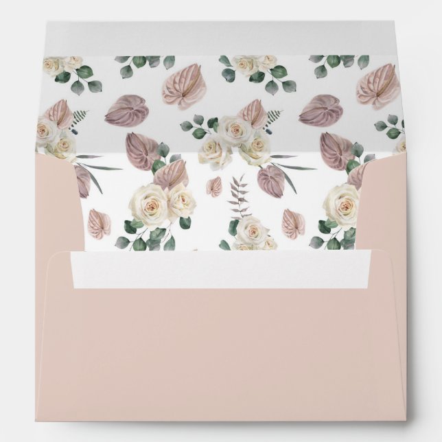 Roses and Orchids Pre-Printed Return Address Envelope (Back (Bottom))