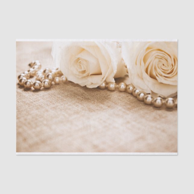 Roses and Pearls Tissue Paper (Front)