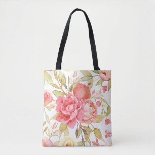 Roses and Peony Tote Bag