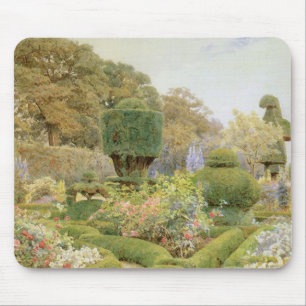 Roses and Pinks by Elgood, Vintage English Garden Mouse Pad