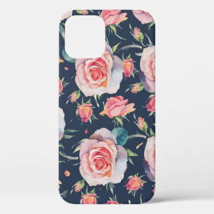 Roses and Rosebuds: Floral Seamless. iPhone 12 Case