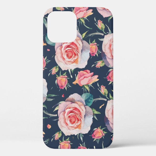 Roses and Rosebuds: Floral Seamless. Case-Mate iPhone Case (Back)
