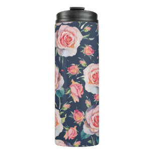 Roses and Rosebuds: Floral Seamless. Thermal Tumbler