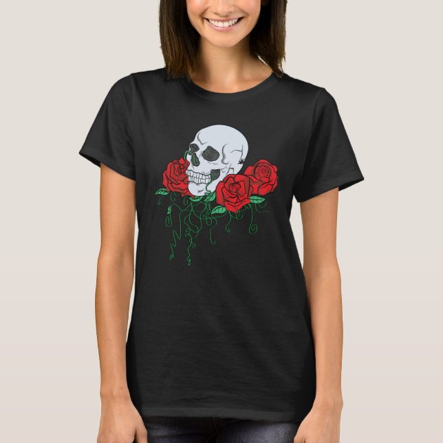 Roses and Skull T-Shirt (Front)