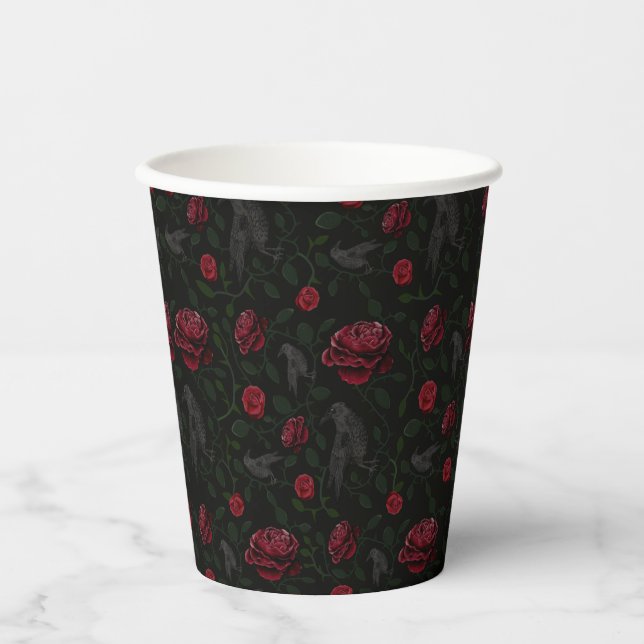 Roses and Skulls Paper Cups (Front)