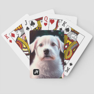 Roses And Small Dog Collection Playing Cards