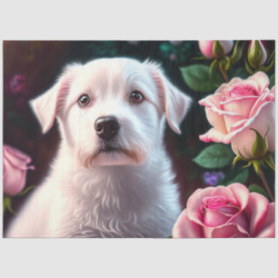 Roses And Small Dog Collection Tissue Paper