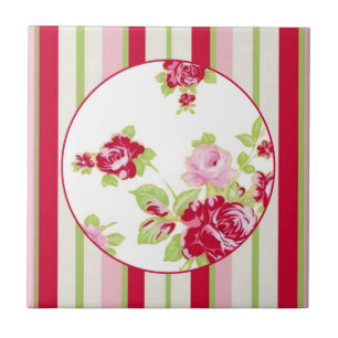 Roses And Stripes Tile