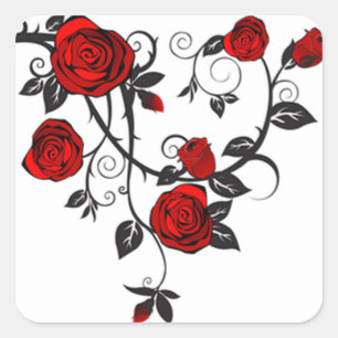 Roses and Vines Square Sticker