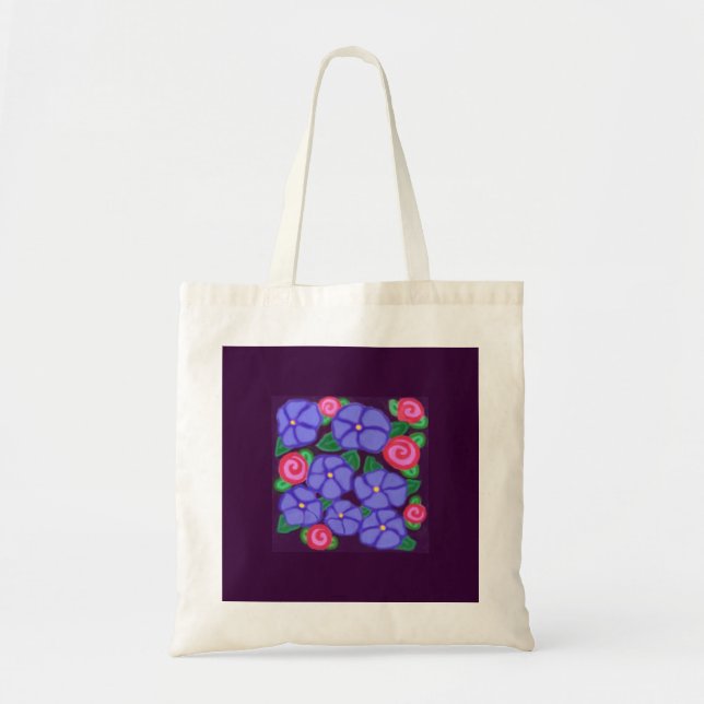 Roses and Violets Tote Bag (Front)
