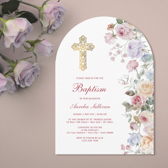 Roses Arch Baptism Invitation (Creator Uploaded)