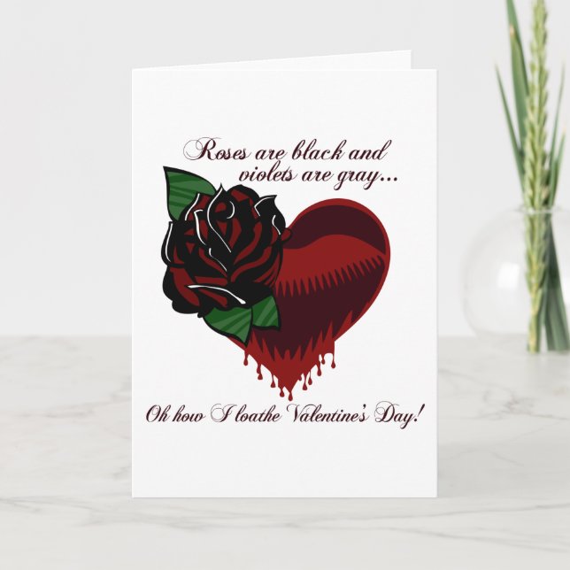 Roses Are Black Poem Holiday Card (Front)