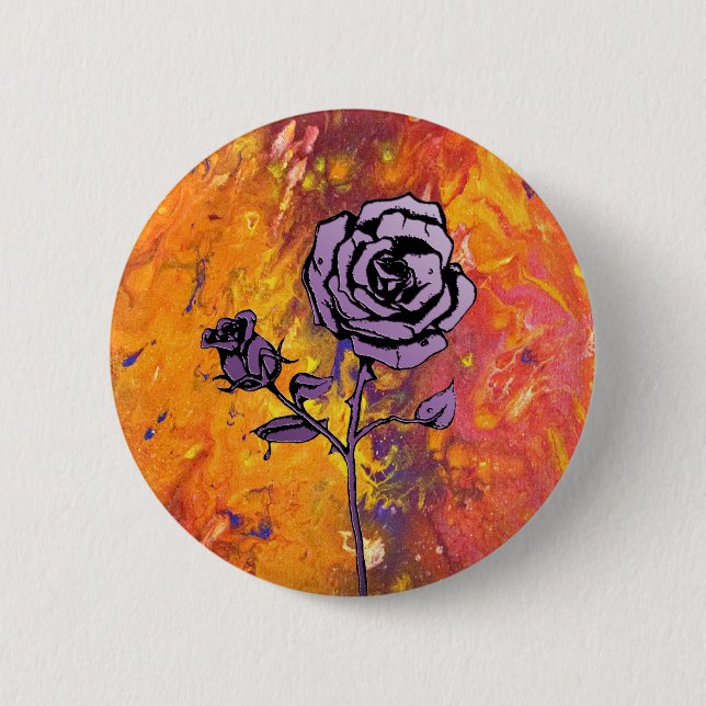 Roses are Purple 6 Cm Round Badge (Front)