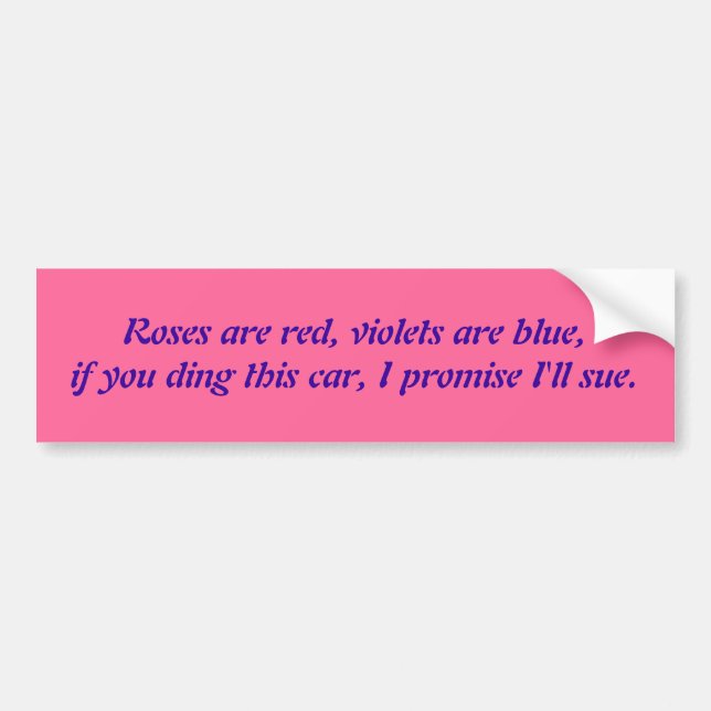 roses-are-red-02 bumper sticker (Front)